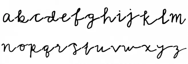 A Cursive Regular फ़ॉन्ट लोअरकेस