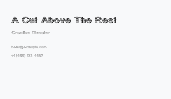 A Cut Above The Rest Business Card