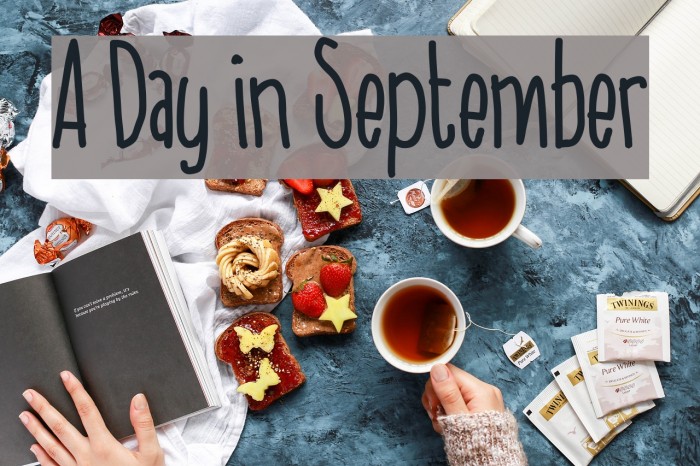 A Day in September Font examples
