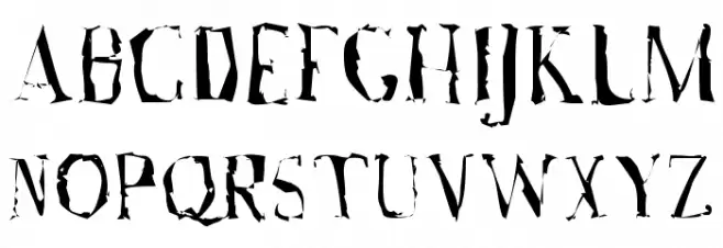 A Font with Serifs. Disordered फ़ॉन्ट अपरकेस