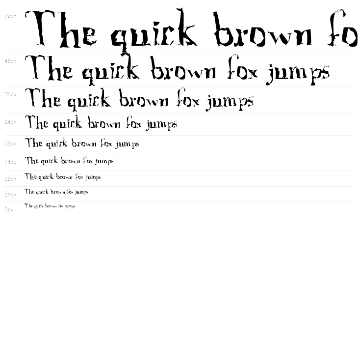 A Font with Serifs. Disordered Waterfall