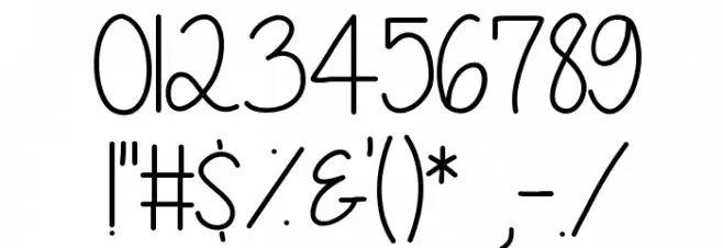 A Gentle Touch Font OTHER CHARS