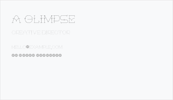 A Glimpse Business Card