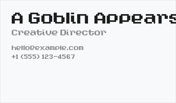 A Goblin Appears! Business Card