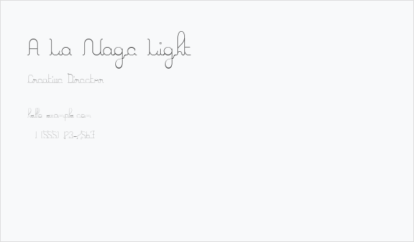 A La Nage Light Business Card