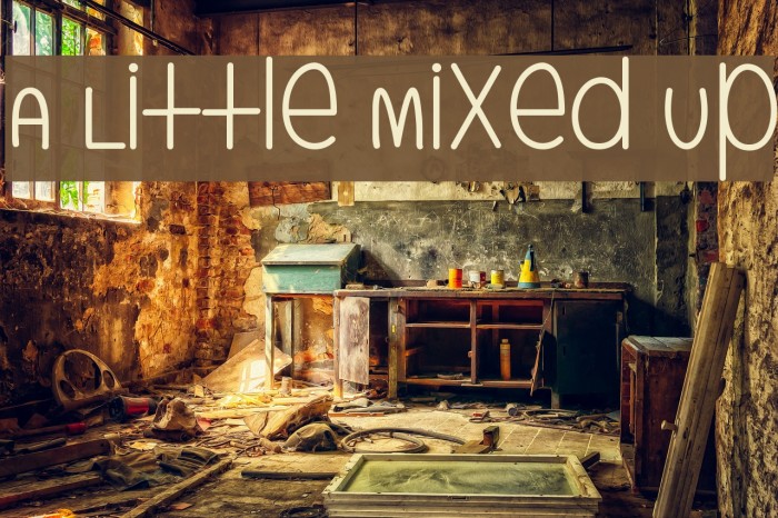 A Little Mixed Up Font examples