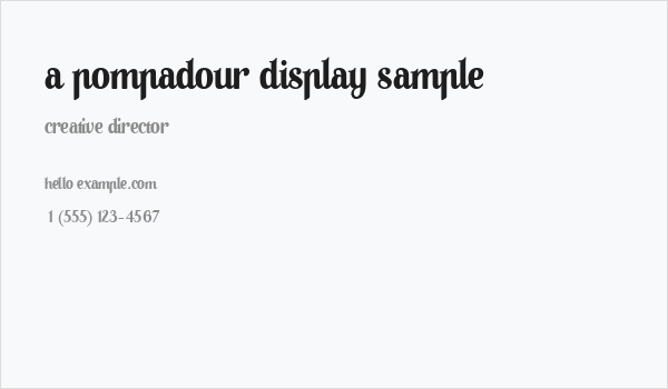 A Pompadour Display Sample Business Card