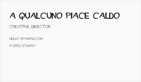 A Qualcuno Piace Caldo Business Card