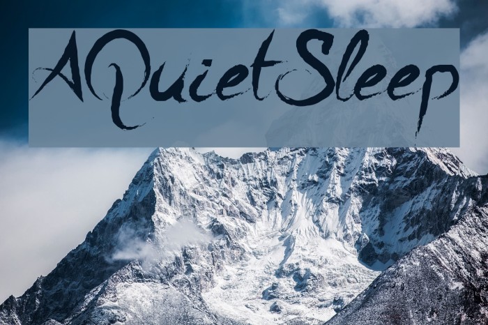 A Quiet Sleep フォント examples