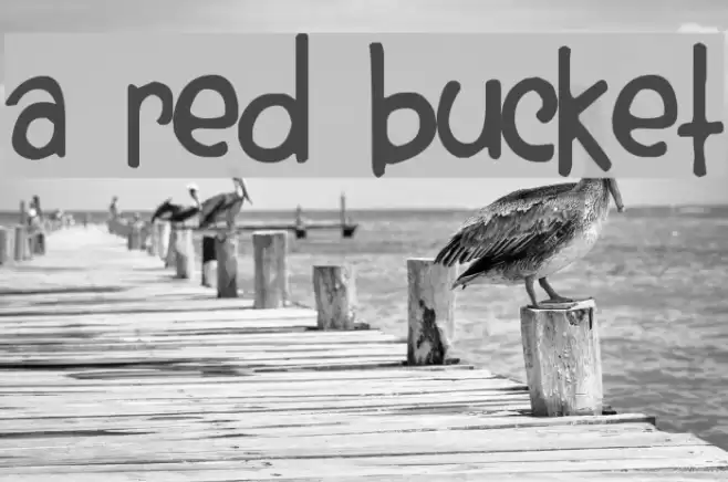 A Red Bucket Font examples