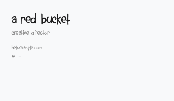 A Red Bucket Business Card