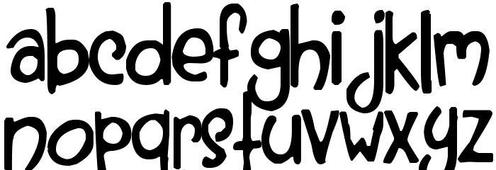 A Red Bucket Font LOWERCASE