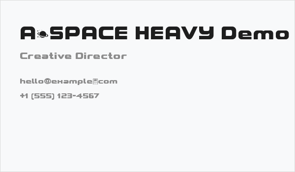 A*SPACE HEAVY Demo Business Card