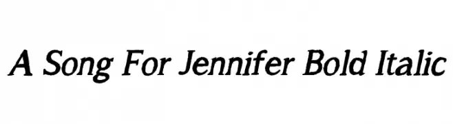 A Song For Jennifer Bold Italic 