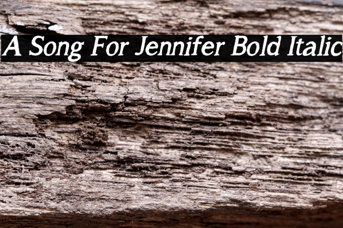 A Song For Jennifer Bold Italic Example 1