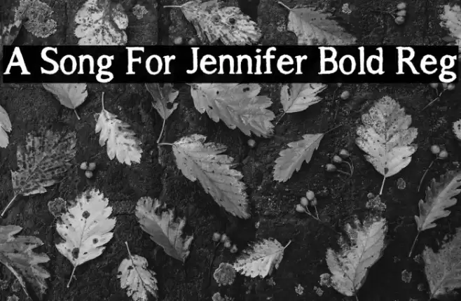 A Song For Jennifer Bold Reg Font examples