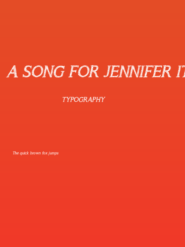 A Song for Jennifer Italic Reg Poster