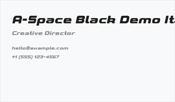 A-Space Black Demo Italic Business Card