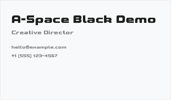 A-Space Black Demo Business Card