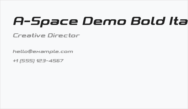 A-Space Demo Bold Italic Business Card
