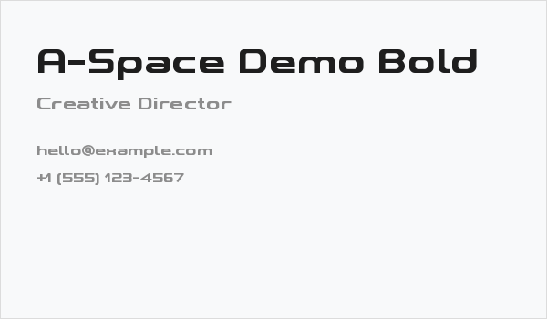 A-Space Demo Bold Business Card
