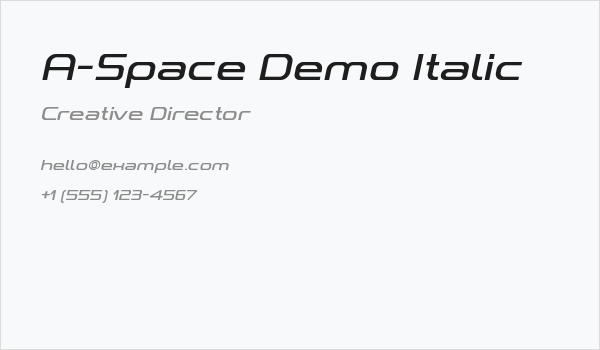 A-Space Demo Italic Business Card