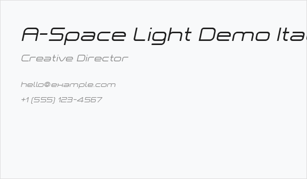 A-Space Light Demo Italic Business Card
