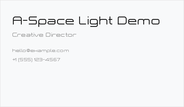 A-Space Light Demo Business Card