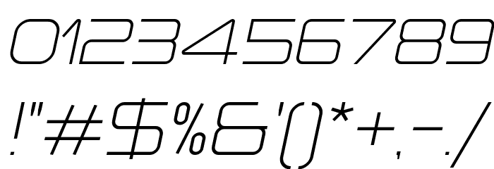 A-Space Thin Demo Italic Font OTHER CHARS