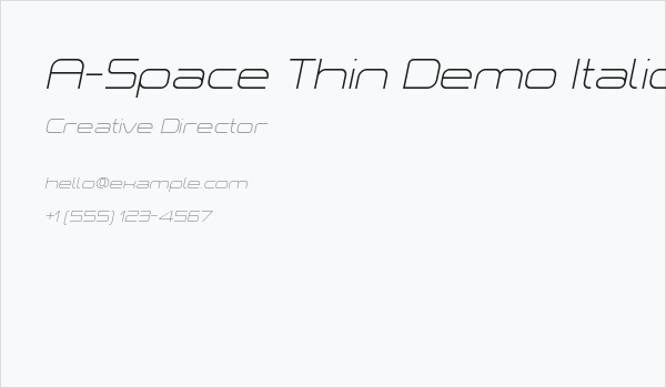 A-Space Thin Demo Italic Business Card