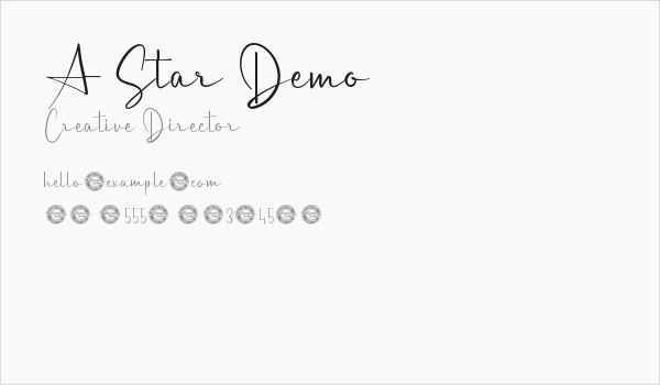 A Star Demo Business Card
