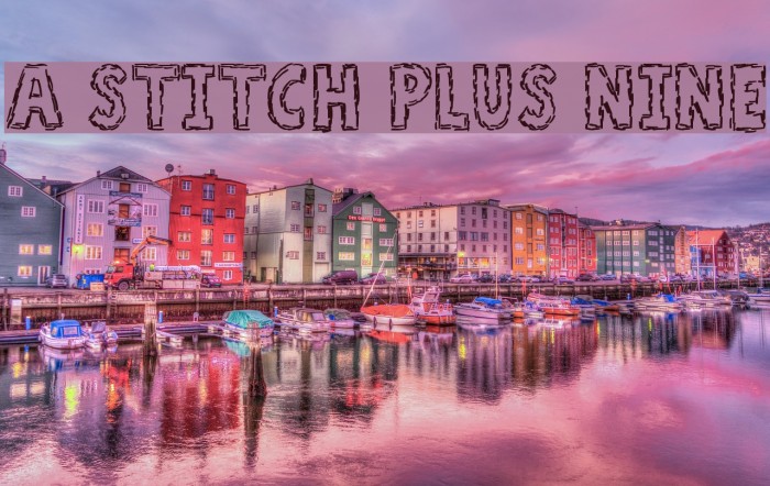A Stitch Plus Nine Schriftart examples