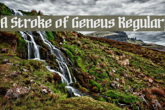 A Stroke of Geneus1 Regular Font examples