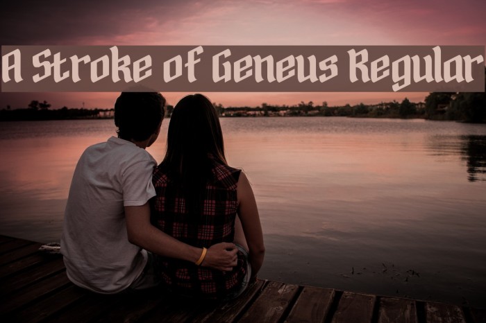 A Stroke of Geneus1 Regular Font examples