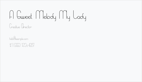 A Sweet Melody My Lady Business Card