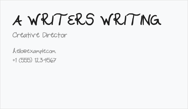 A WRITERS WRITING Business Card