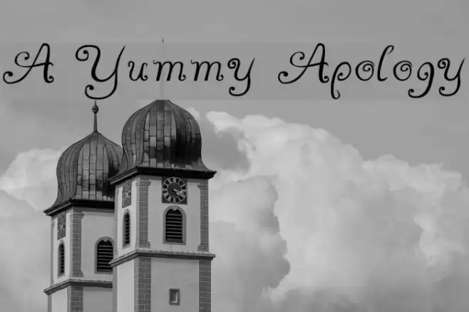 A Yummy Apology Font examples