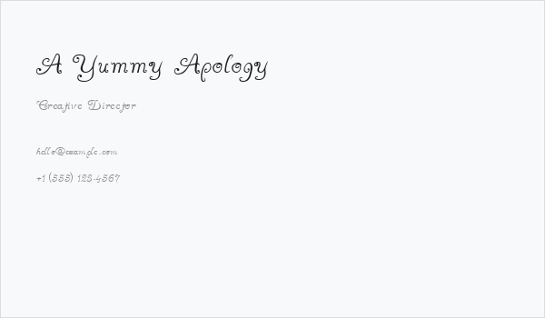 A Yummy Apology Business Card