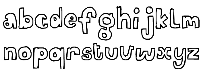 A fat child Schriftart Kleinbuchstaben