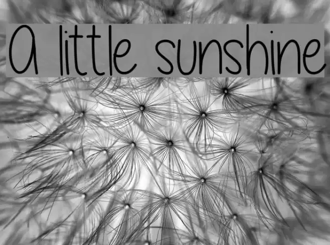A little sunshine Font examples
