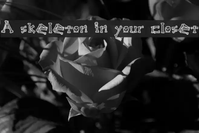 A skeleton in your closet Font examples