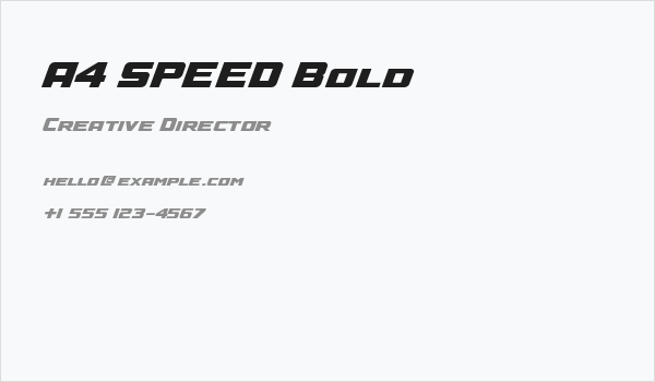 A4 SPEED Bold Business Card