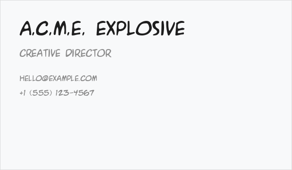 A.C.M.E. Explosive Business Card