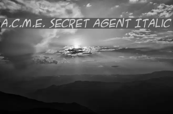 A.C.M.E. Secret Agent Italic Fonte examples