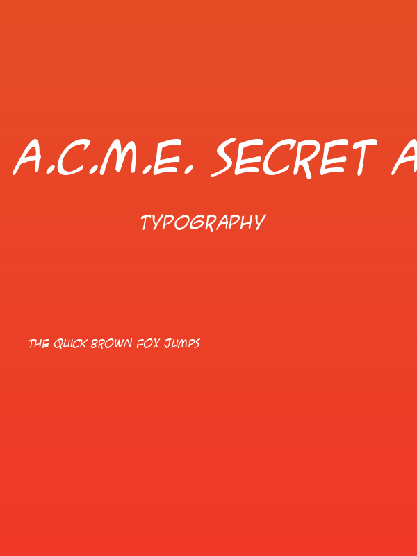 A.C.M.E. Secret Agent Italic Poster