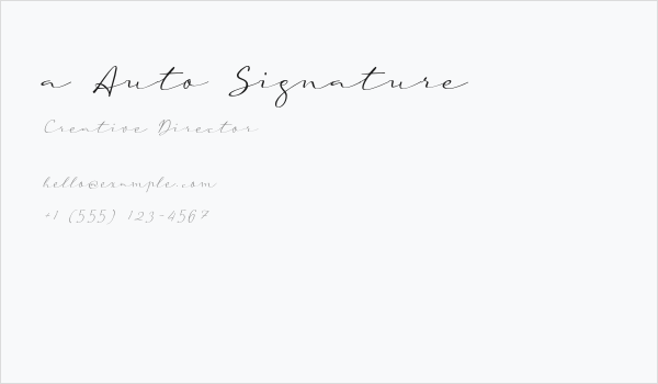 a Auto Signature Business Card