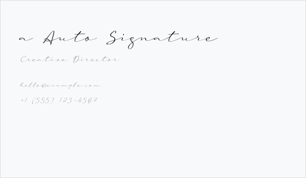 a Auto Signature Business Card