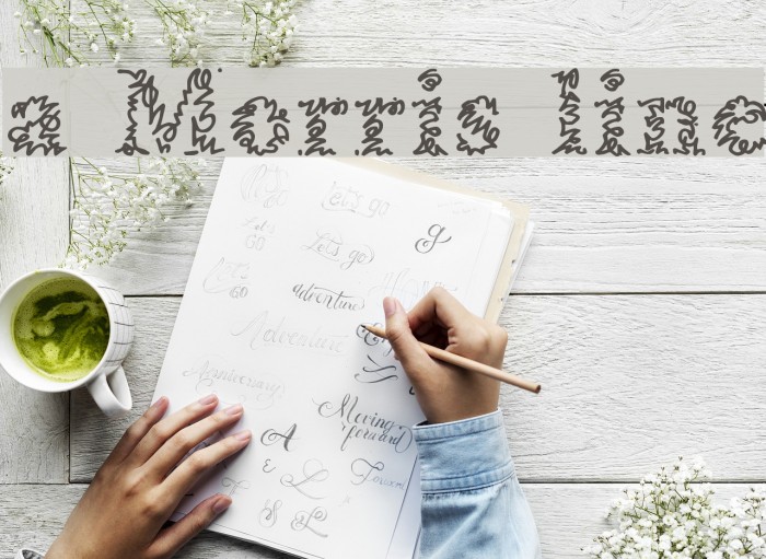 a Morris line Font examples