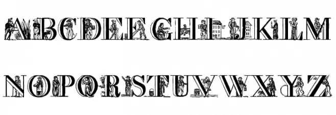 a picture alphabet फ़ॉन्ट लोअरकेस
