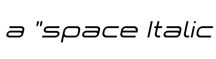 a `space Italic Шрифта